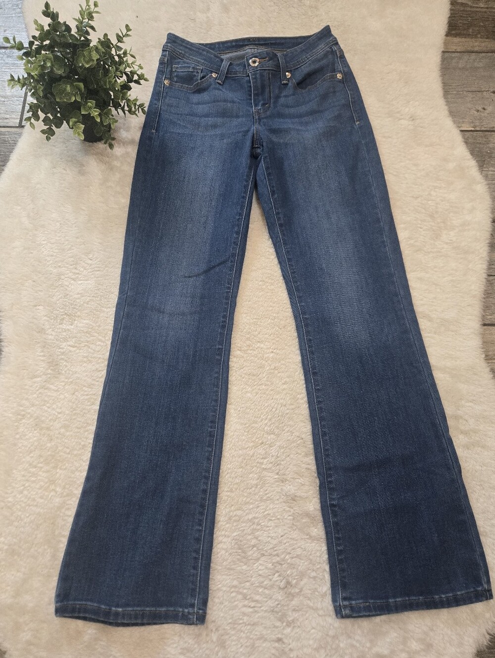 Levi Strauss Mid-Rise Bootcut Straight Leg Y2K Classic Western Casual Jeans, 6